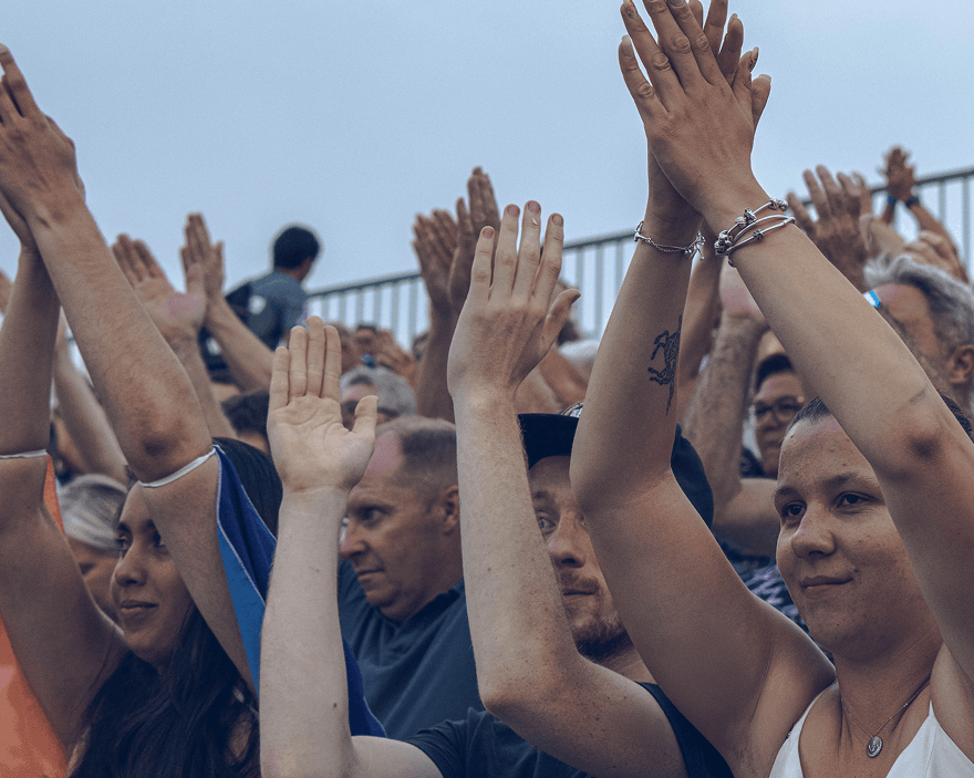 public sur scène